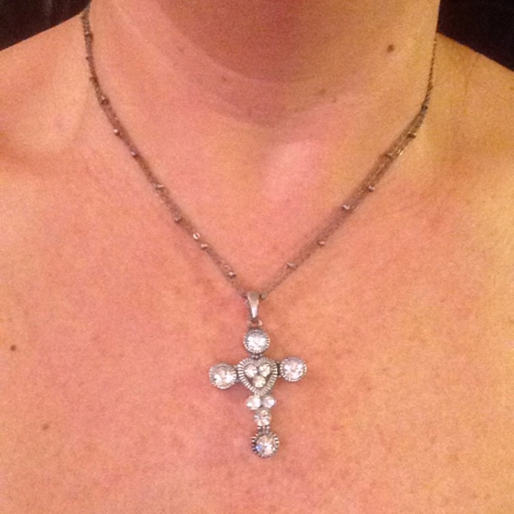 Cookie Lee Crystal Cross Necklace